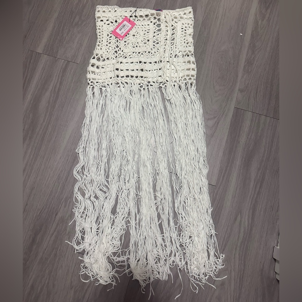 Edikted Crochet Fringe Beach Cover Up